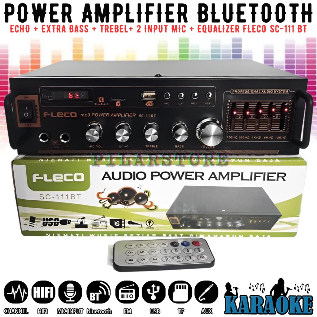 Audio Power Amplifier Ampli Fleco SC-111BT / SC-211BT Amplifier SC111BT / SC211BT Bluteooth | PLS