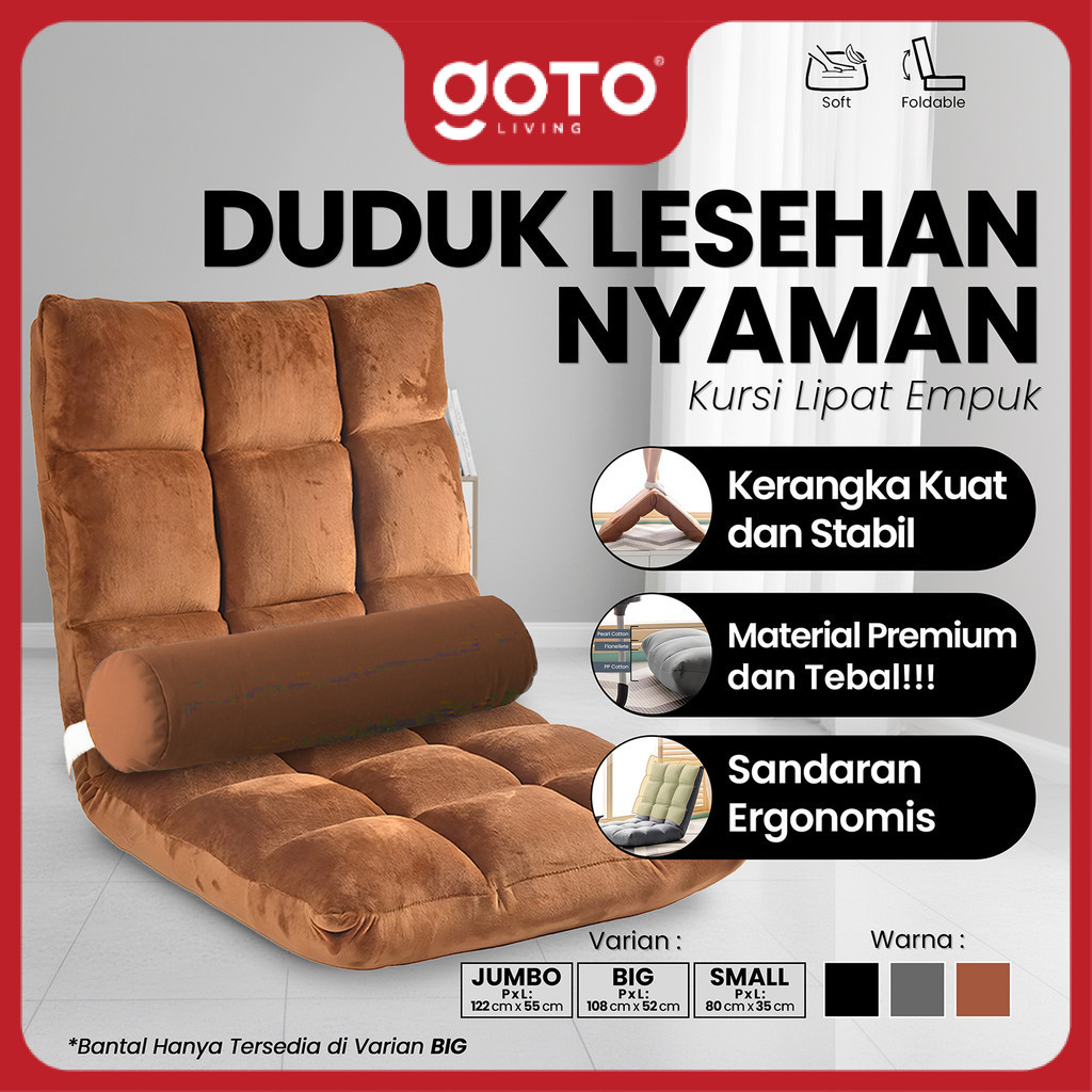 (Best Deall) Goto Almero Kursi Lipat Lesehan Sofa Lantai Sandaran Nyaman Depan TV Minimalis