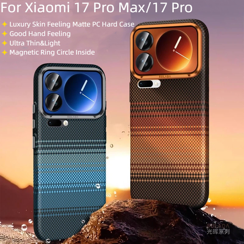 Untuk Xiaomi 17/17 Pro / Xiaomi 17 Pro Max Kasus Mewah Kulit Perasaan Tenun Pola Magnetik Hard Phone