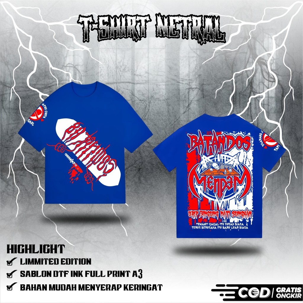 Kaos Netral Batandos Mendem Desain Terbaru Premium 30S FH TERMURAH