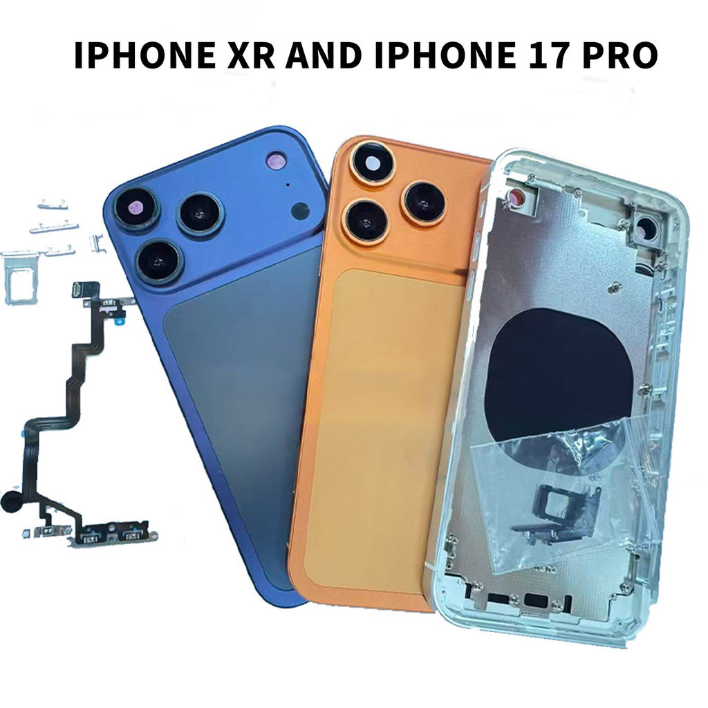 Rear Cover Replacement for iPhone XR to 17 Pro Battery Cover Replacement Shell DIY Case Converter