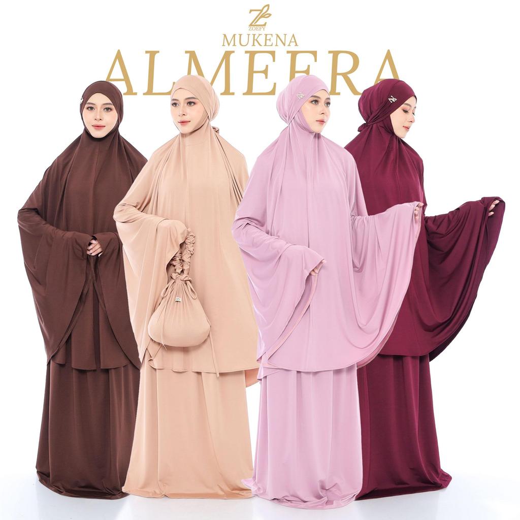 Zoefy – Mukena Almeera Spandex Balon Adem Tidak Menerawang | Mukena Jumbo Anti Kusut Travel Friendly