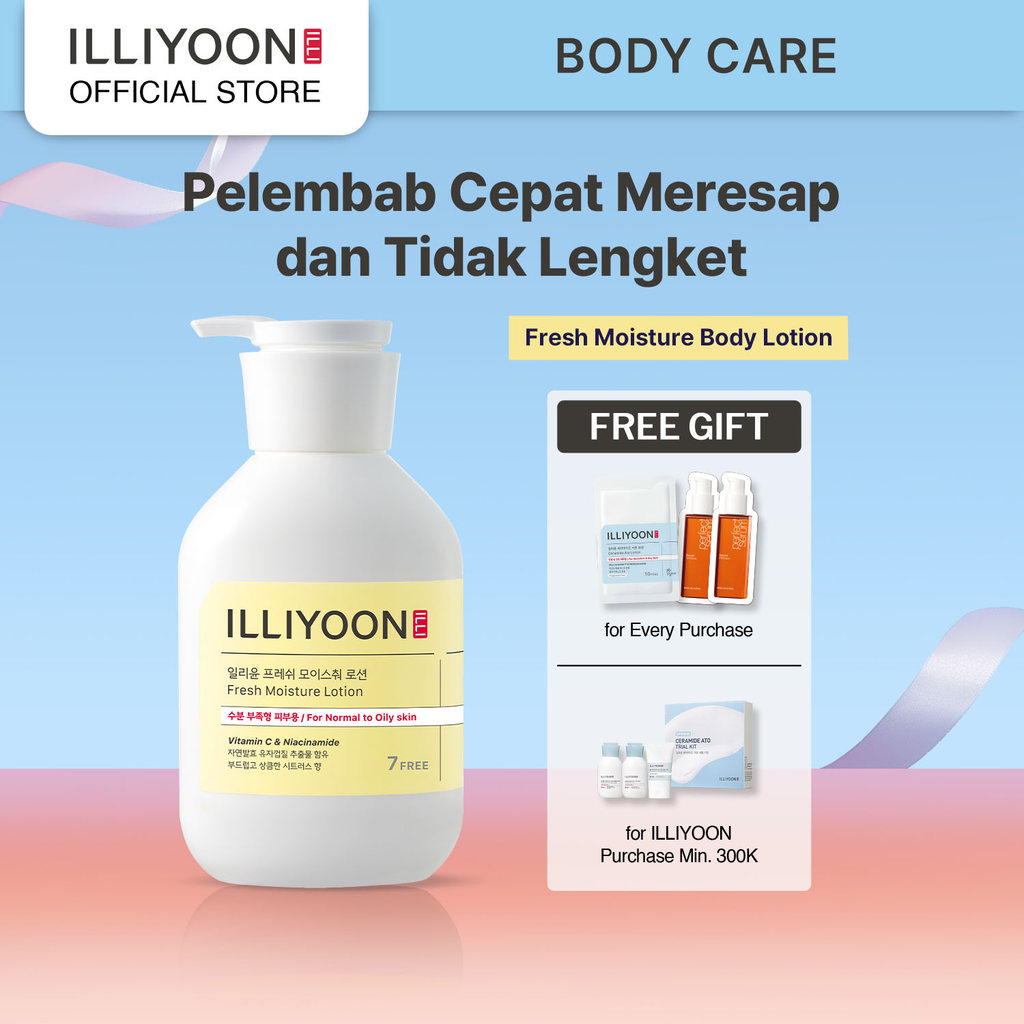 ILLIYOON Fresh Moisture Lotion 350ml - Body Lotion Melembapkan dan Menyegarkan - Tidak Lengket di Ku
