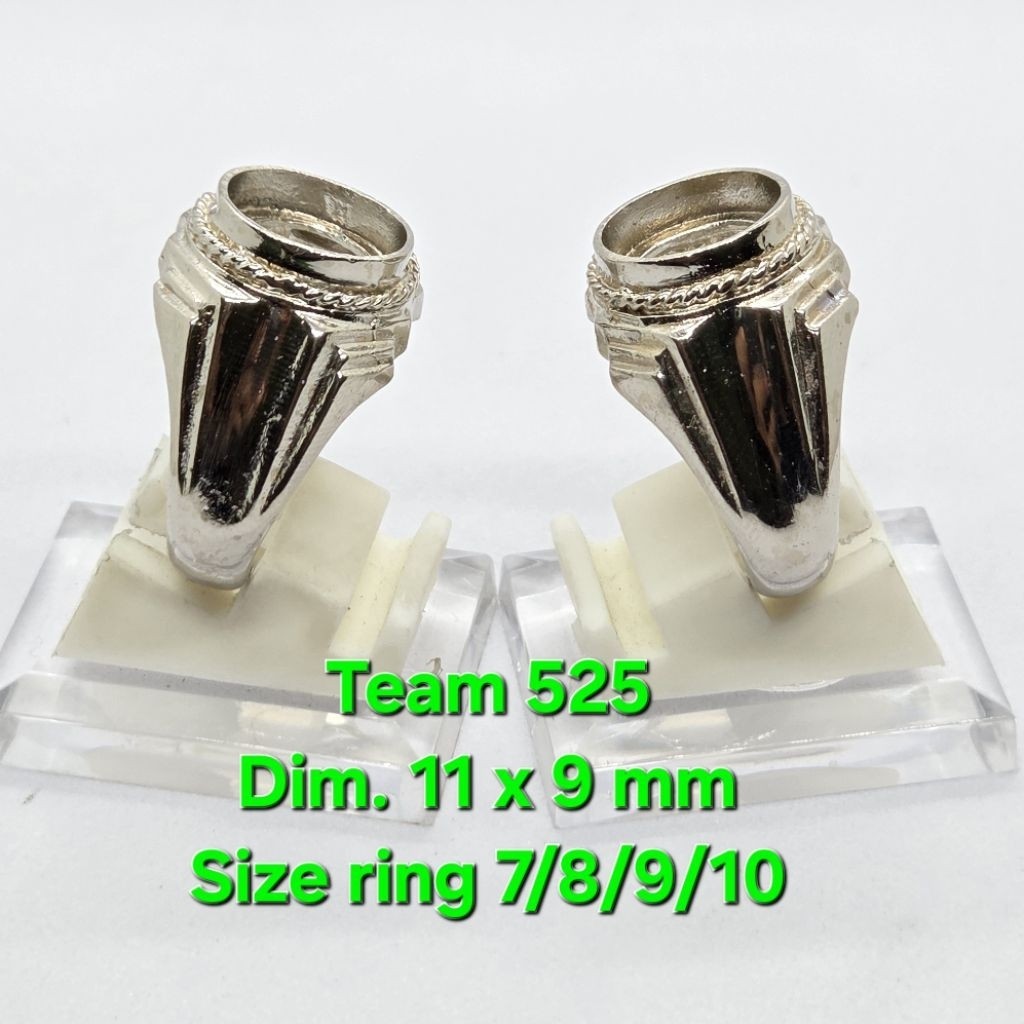 Ring emban alpaka super dim 11x9 tanam motif polosan / pengikat ring cincin batu akik eceran minimar