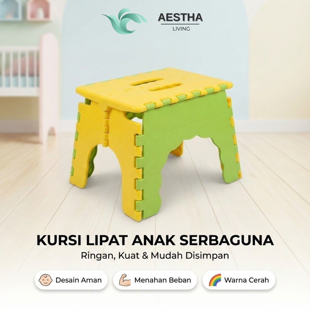 Kursi Lipat Anak Portable Kuat 80KG Dingklik Pijakan Kaki Toilet Training Step Stool Bangku Belajar