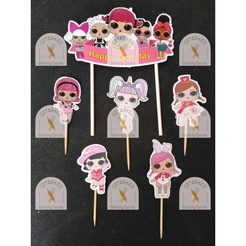 Cake Topper Kertas Happy Birthday LOL