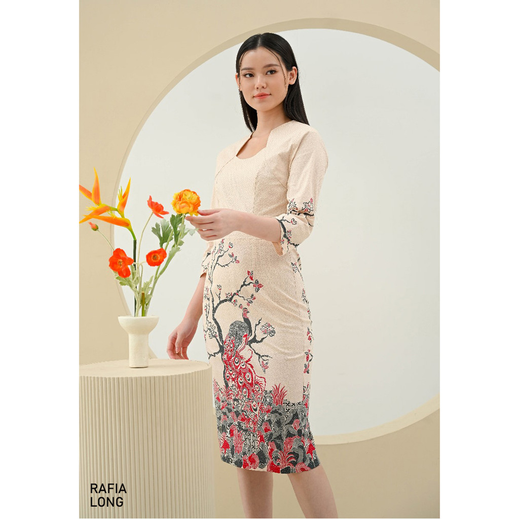 GIRLY Rafia Batik Couple Sarimbit Gaun Terusan Jumbo Long Dress Batik Lengan Panjang Span Bodycon Cr