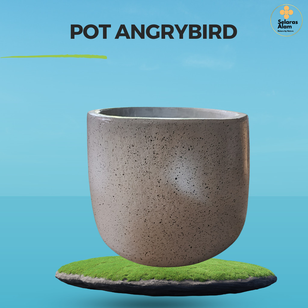 POT ANGRY BIRD SEMEN – POT TANAMAN BETON TEKSTUR BATU ALAM NATURAL
