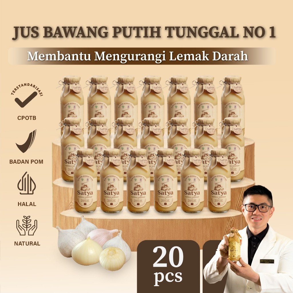 SATYA Natural Juice (PAKET 20 Botol) Jus Bawang Putih Tunggal BPOM TR