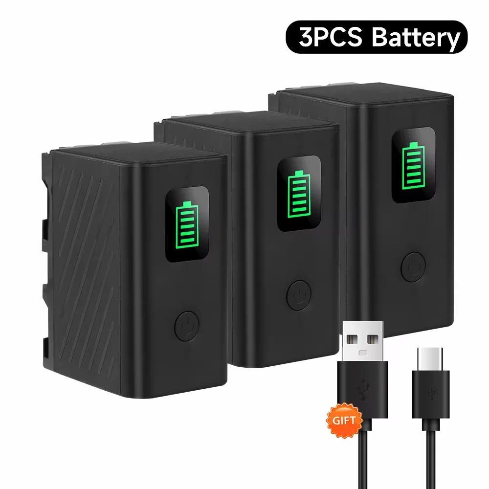 Baterai NP-F750 USB 6000 mAh NP-F770 Baterai Kamera Tipe C untuk Sony CCCD-TR1 CCD-TR200 CCD-TR215 C