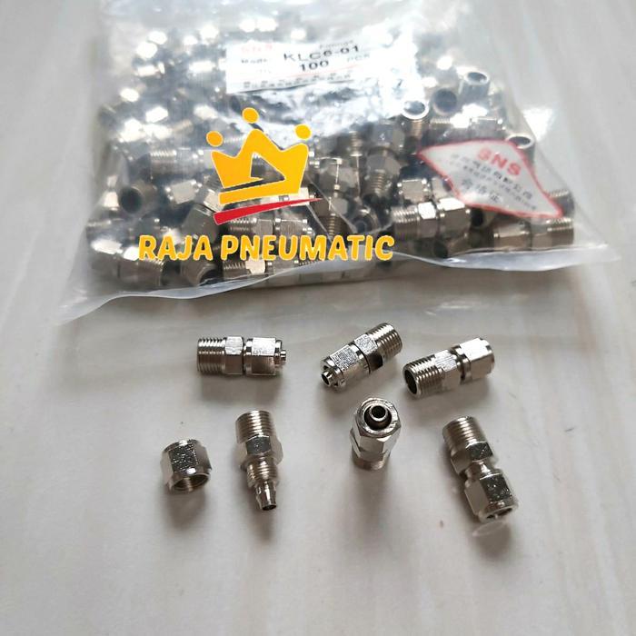 FITTING NEPEL ANGIN METAL LURUS SELANG 6 MM DRAT 1/8