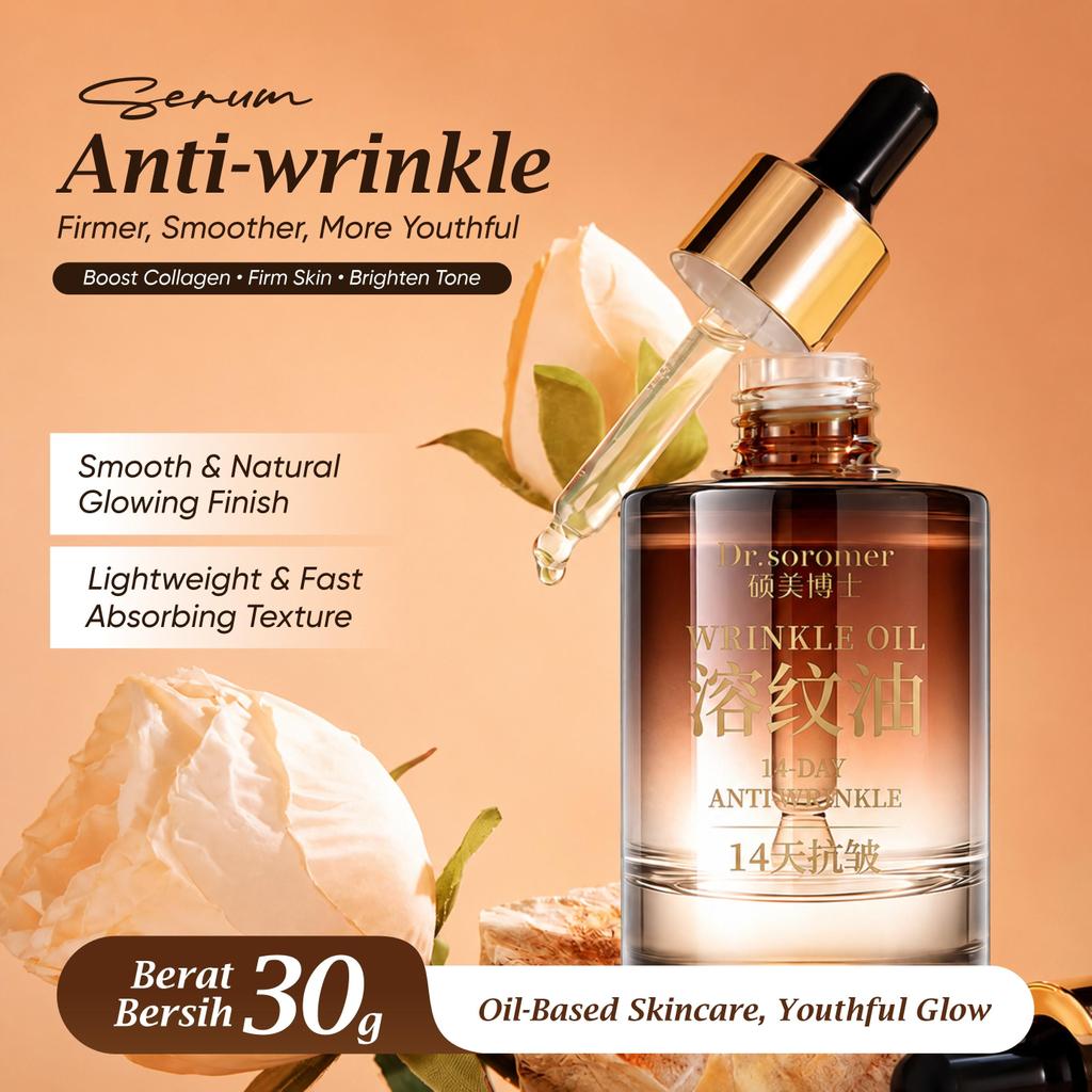 Serum Anti Wrinkle Dr. Soromer 30g – Wrinkle Oil 14 Hari Kulit Kencang & Cepat Meresap