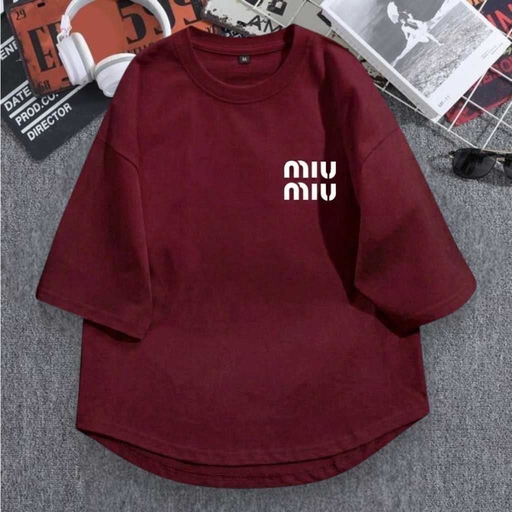 Oversize Tee Wanita Premium Cotton Combed 24s Kaos Cewek Kekinian LD 110 Panjang 70 Fashion Casual S