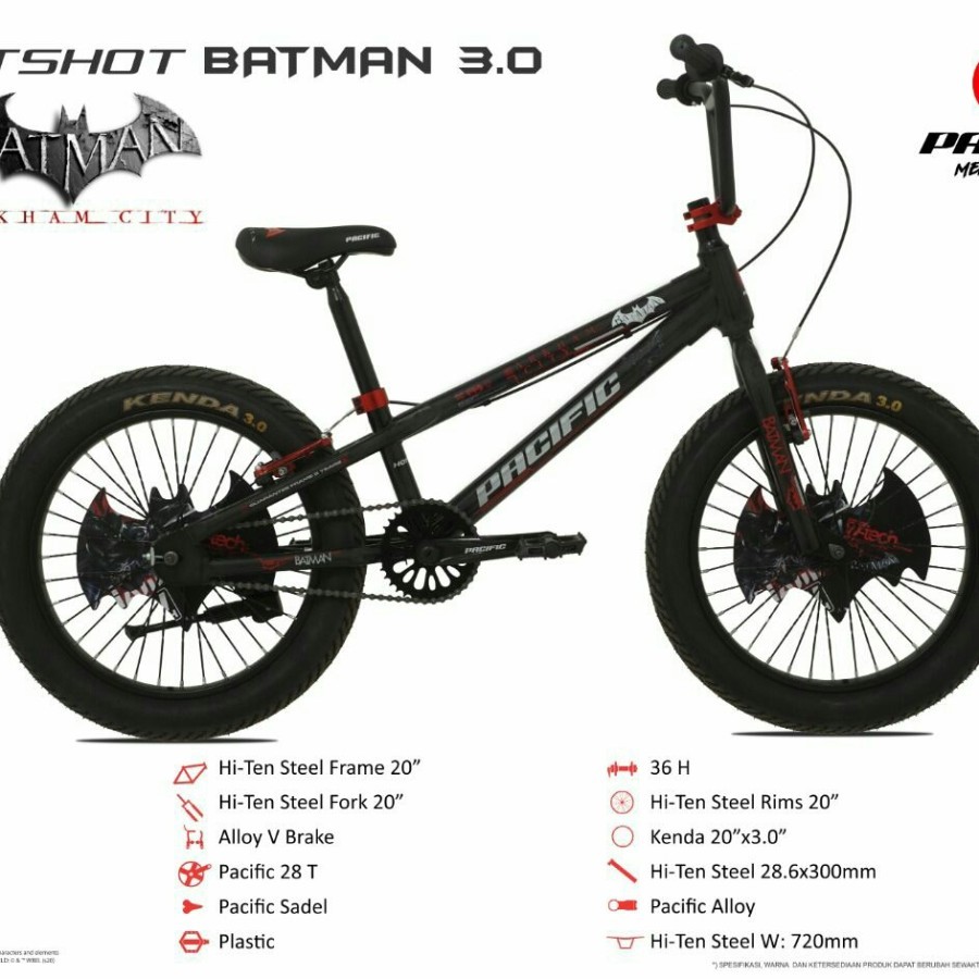 SEPEDA BMX ASLI PACIFIC BATMAN BATANG TEBAL ASLI HI-TEEN STELL BMX  BMX 20 PACIFIC HOTSHOT BATMAN 3.
