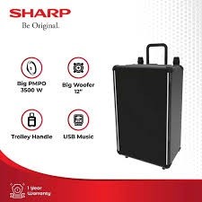 SHARP TROLLEY SPEAKER AKTIF SYSTEM 12 INCH CBOX-TRB12CBL