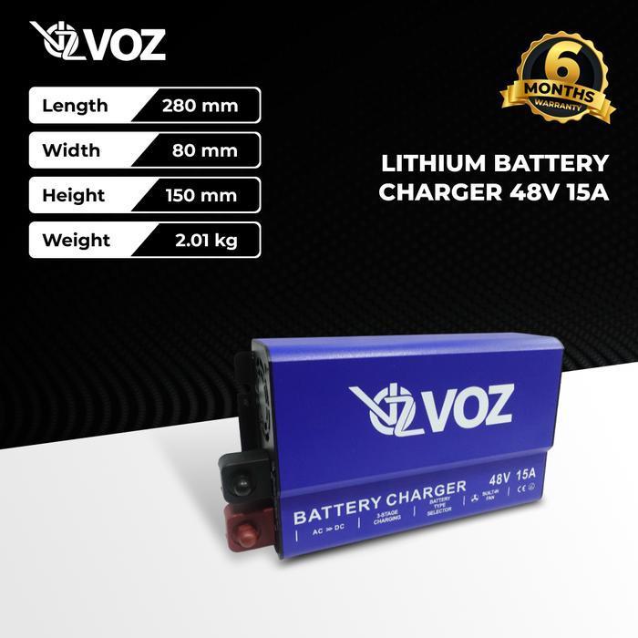 VOZ LITHIUM BATTERY CHARGER 48V 15A | VOZ LITHIUM CHARGER 48V 15A | SMART CHARGER