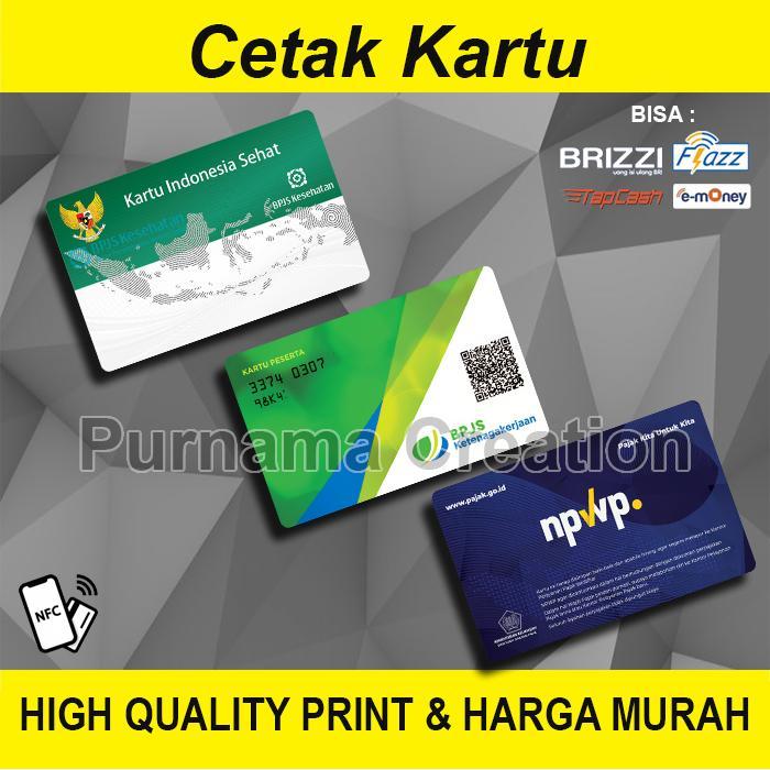 READY SIAP KIRIM CETAK KARTU BPJS KIS, BPJS Ketenagakerjaan & NPWP GLOSSY / MENGKILAP - Emoney Mandi