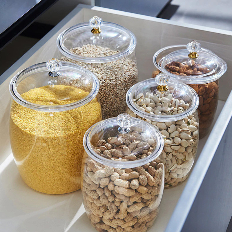 SP Toples Akrilik Jumbo Kedap Udara/Wadah Plastik Kedap Udara Kapasitas Besar Toples Transparan Anti