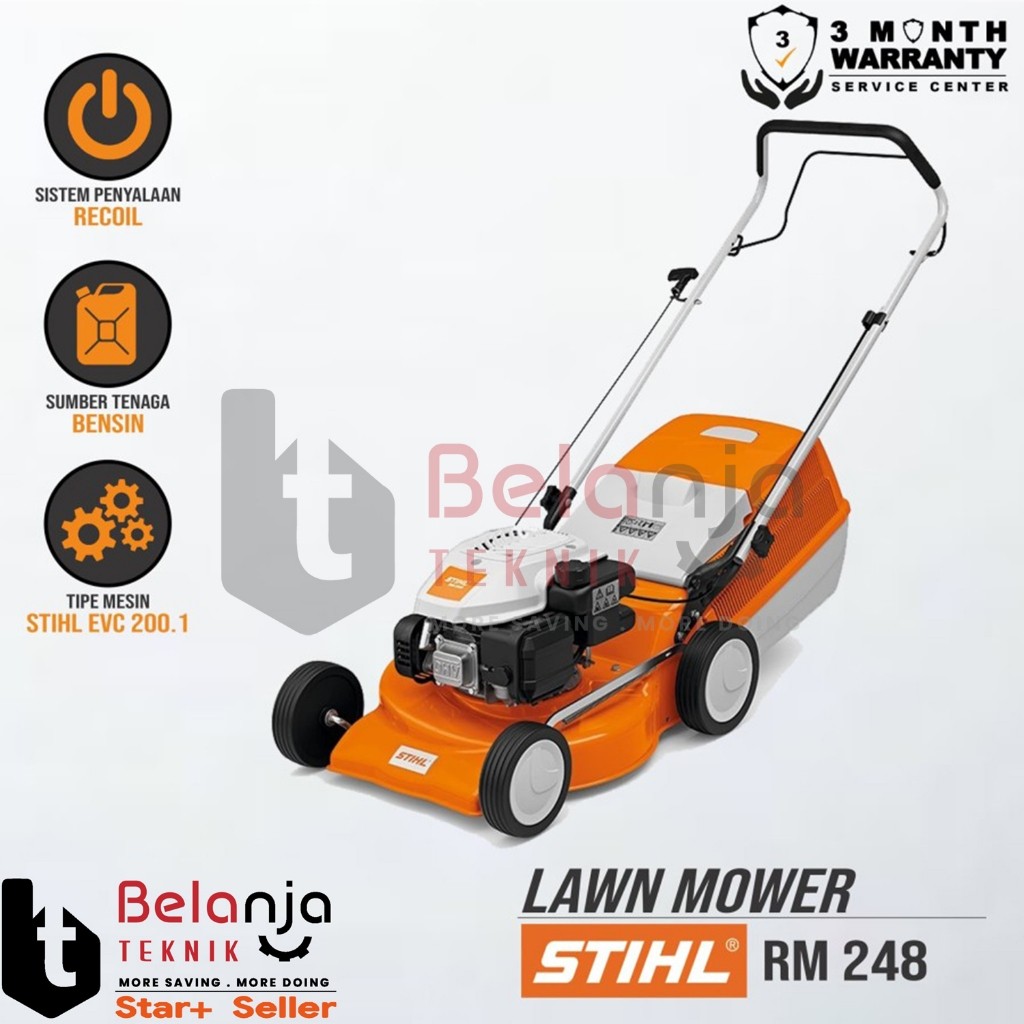 promo STIHL Lawn Mower Bensin RM 248 Mesin Potong Rumput Dorong 18 Inch