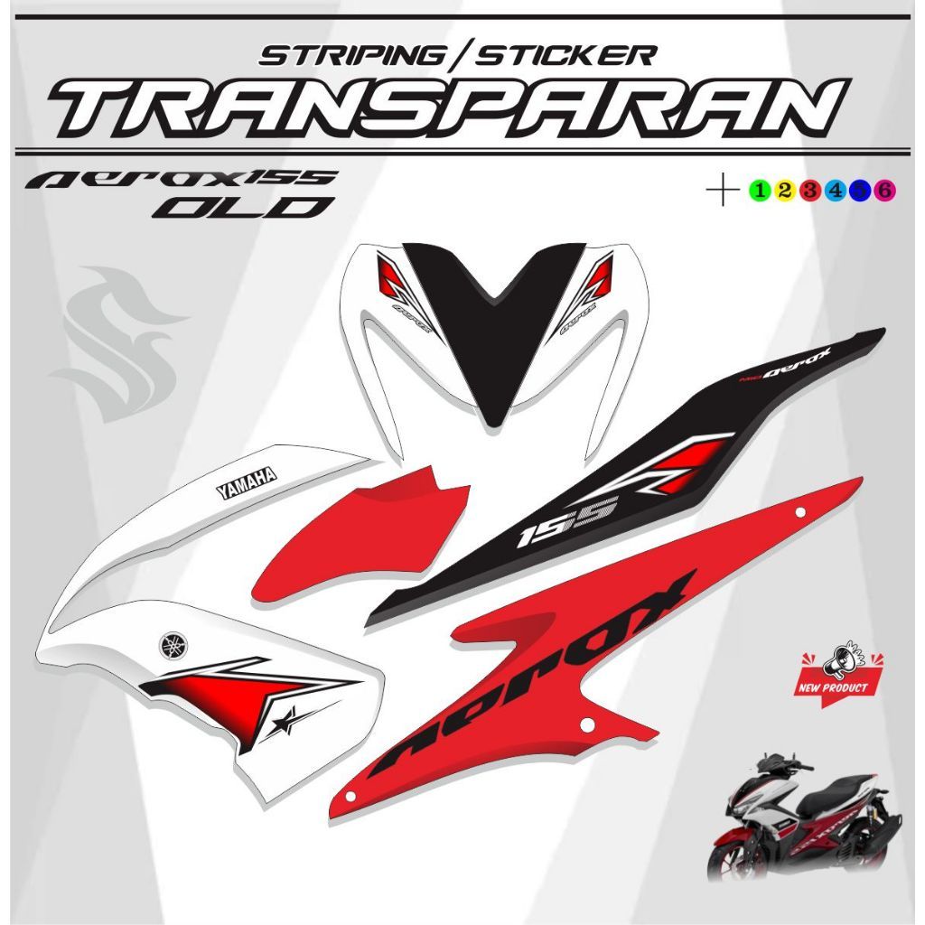 VARIASI STICKER AEROX 155 OLD TRANSPARAN VARIASI STICKER