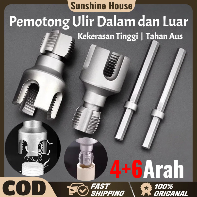 Pembuka Drat Pipa Pvc / Alat Bor Ulir Presisi /Mata Bor Pembuat Ulir 4/6 arah / Alat Pembuat Cetakan