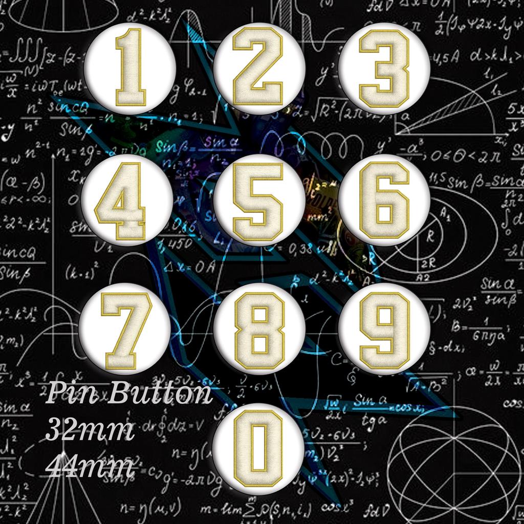 Dhuta Pin 32mm & 44mm PIN BUTTON ANGKA EFEK BORDIR LUCU | PIN ANGKA | BAGS PIN | PIN AESTHETIC