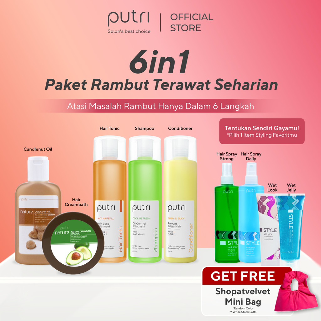 [PRE-ORDER] All Day 6in1 Paket Rambut Terawat dan Tertata Seharian Dalam 6 Langkah | Putri Shampoo 2