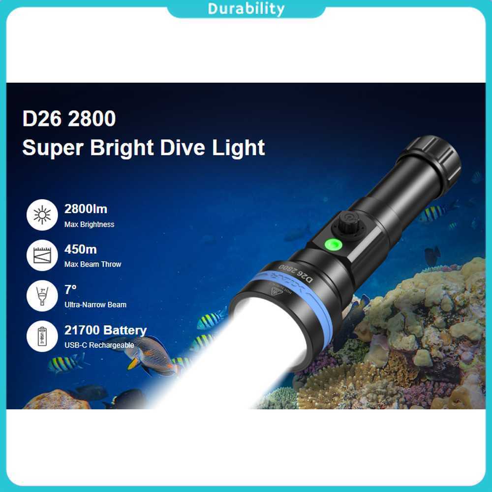 XTAR Senter Selam Diving Flashlight LED High Beam IPX8 2800 Lumens - D26 2800
