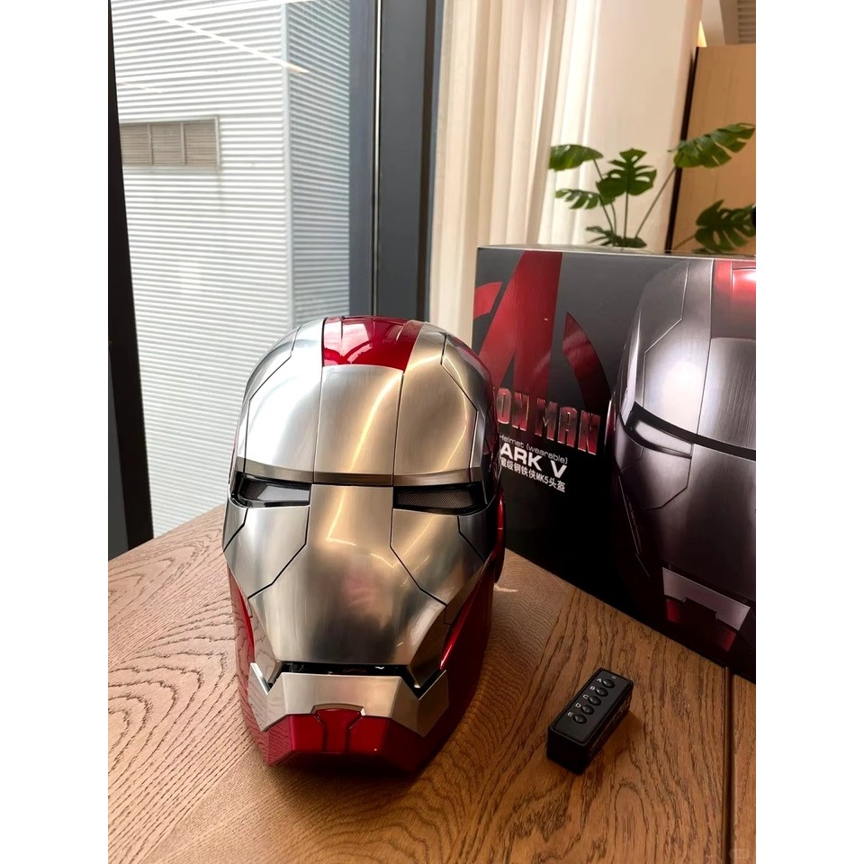 Iron Man 1:1 Helmet Mk5 Mk50 Avengers War Machine Cosplay Electric Open Close English Voice Remote C