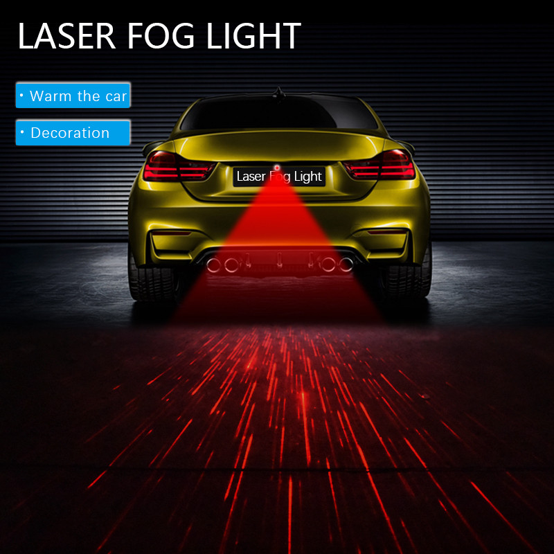 led projector Car laser Fog Light Motorcycle Anti Collision Rear-end Laser Tail Lights Brake Light U