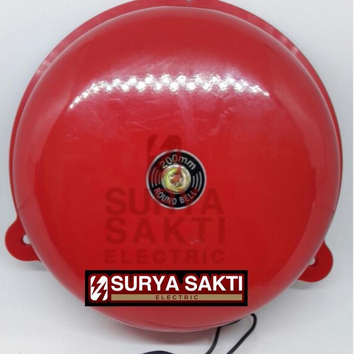 Round Bell 220v 200mm Alarm Bel Sekolah Listrik Bulat Kring