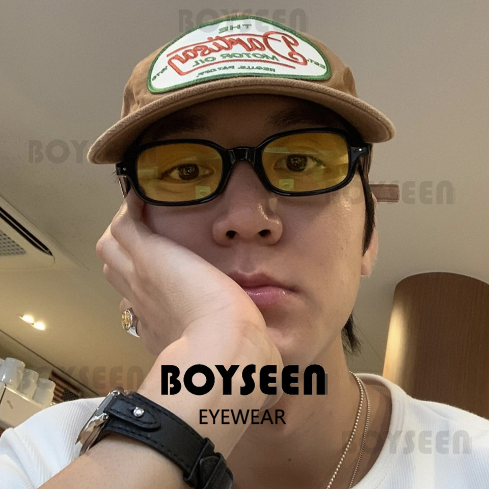 BOYSEEN Beach Sunglasses Man Summer Orange Sun Glasses UV400  Narrow frame square punk sunglasses sh