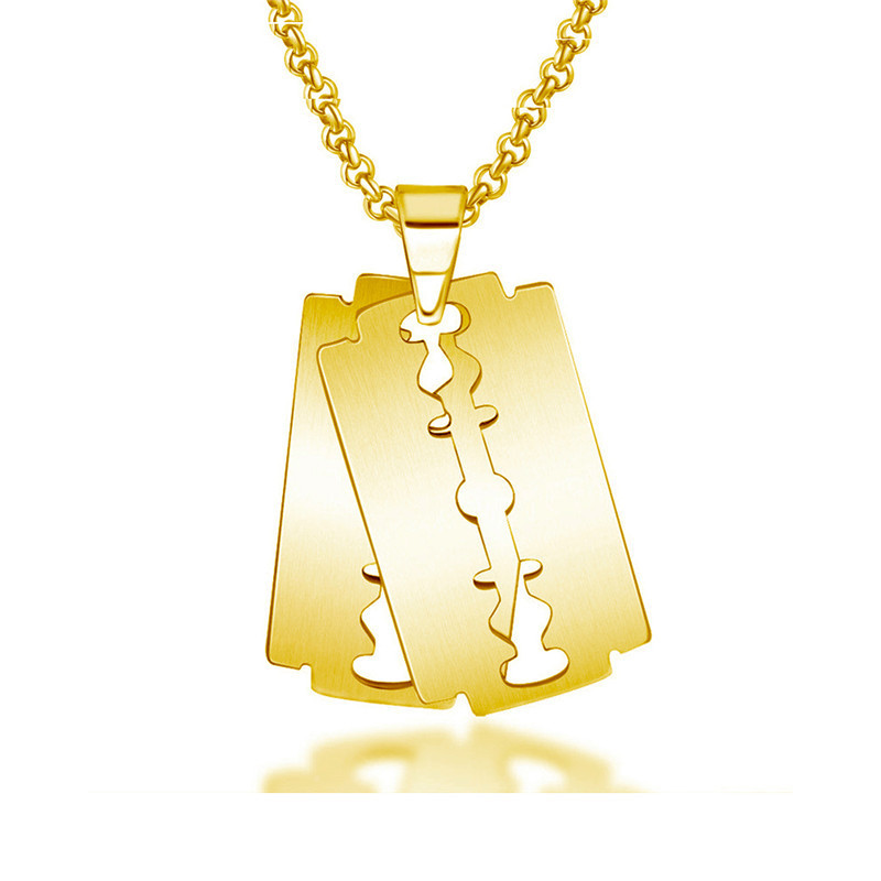 316L Stainless Steel Razor Army Hangtag  Woman Men Necklace  Wedding Jewelry Set