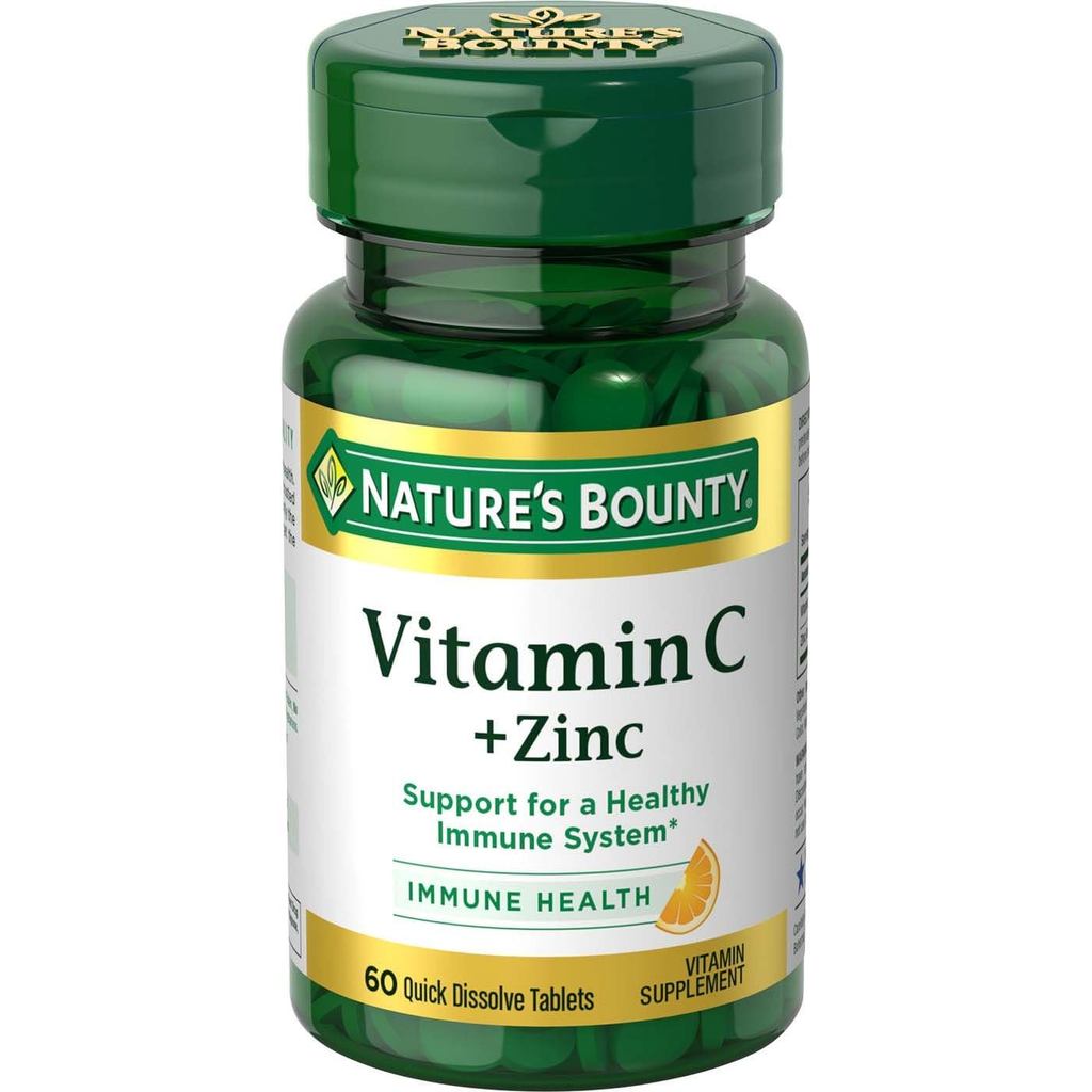 Nature'sBountyVitaminC+Zinc,VitaminSupplement,SupportsImmuneHealth,60mg,60Tablets