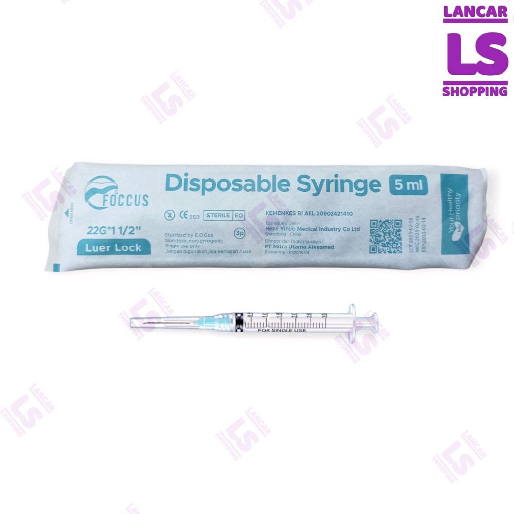 [COD] Disposable Syringe 5ml Spuit Jarum Suntik 5 cc
