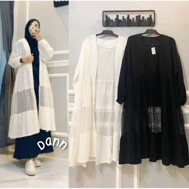 Kardigan Outer Crinkle Mix Brokat Premium #743
