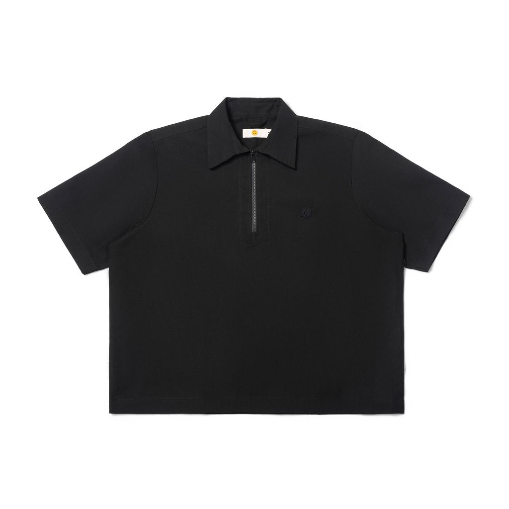 LEJA QUARTER ZIP SHIRT BLACK