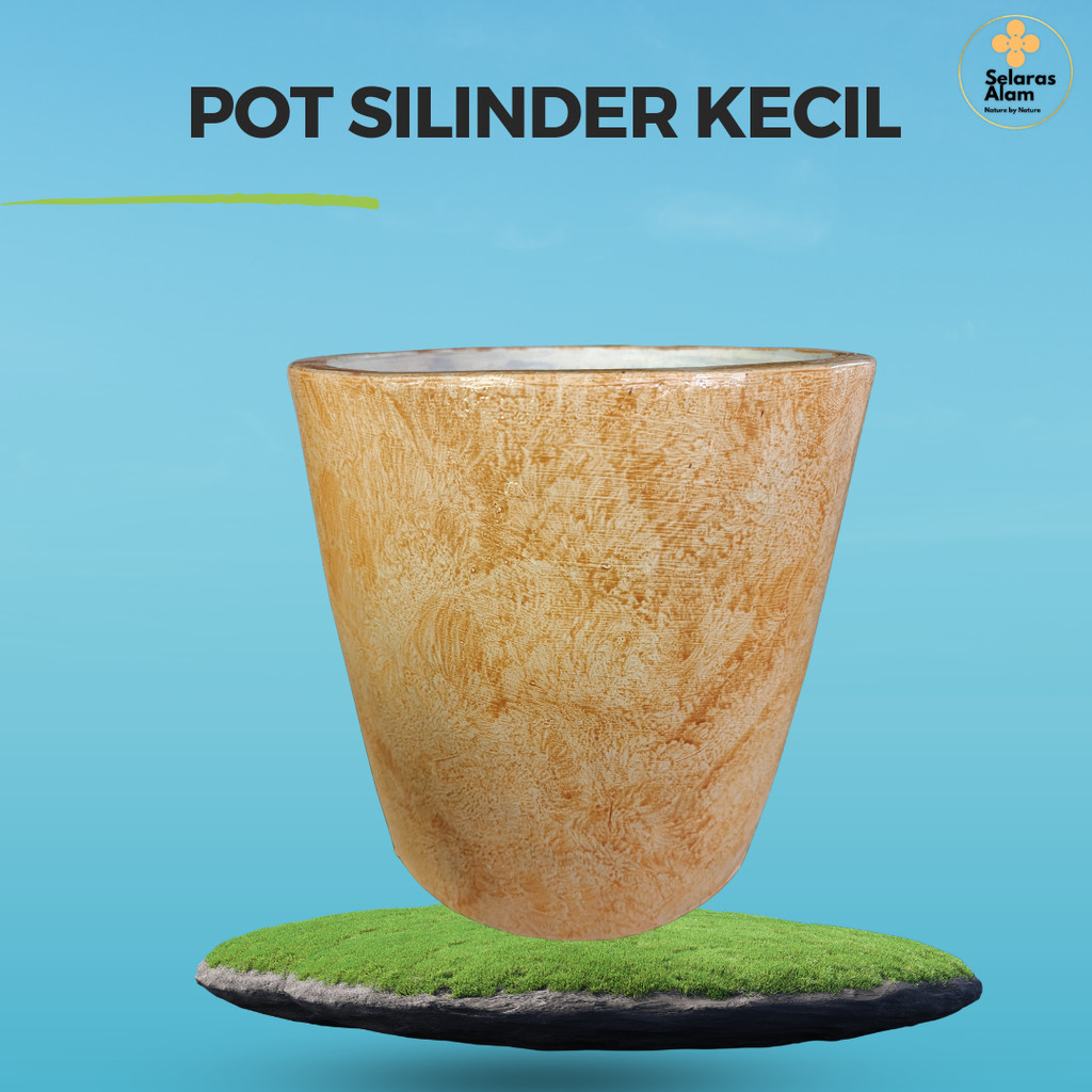 POT SILINDER KECIL SEMEN – POT TANAMAN BETON MOTIF MARMER ELEGAN