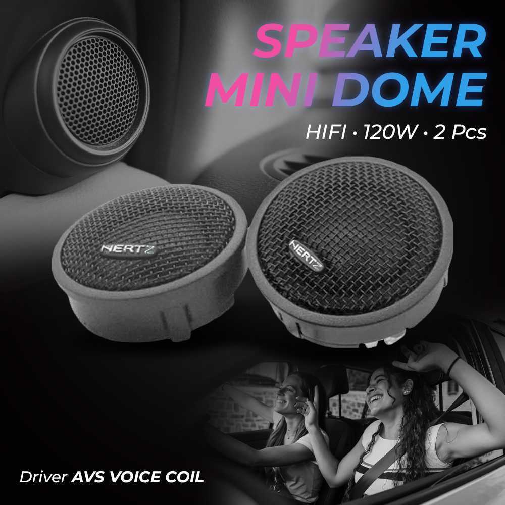 (Jack mesin) HERTZ Speaker Mini Dome Tweeter Loudspeaker Mobil HiFi 120W 2 PCS - HT25