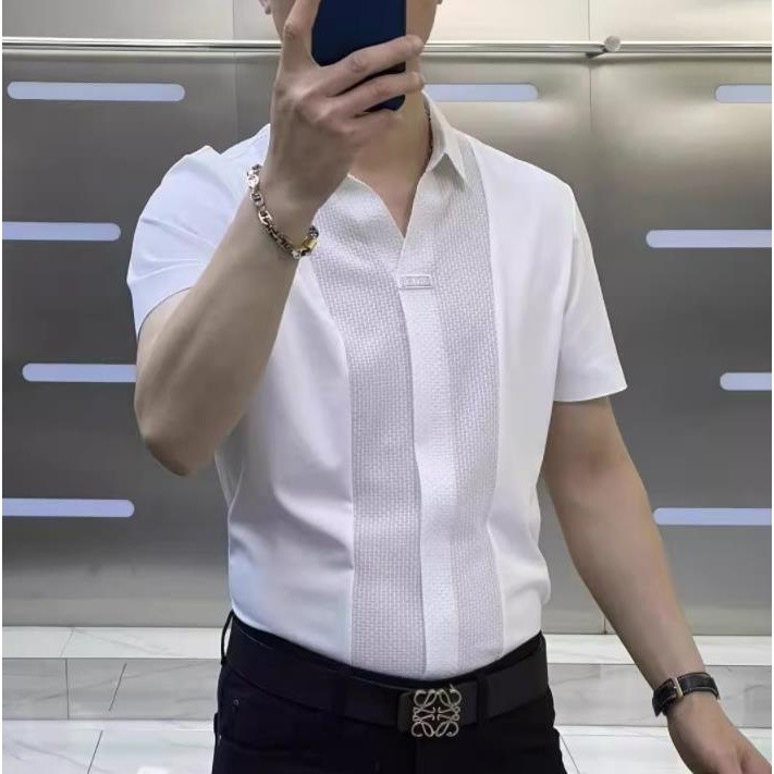 New men's slim-fit short-sleeve shirt