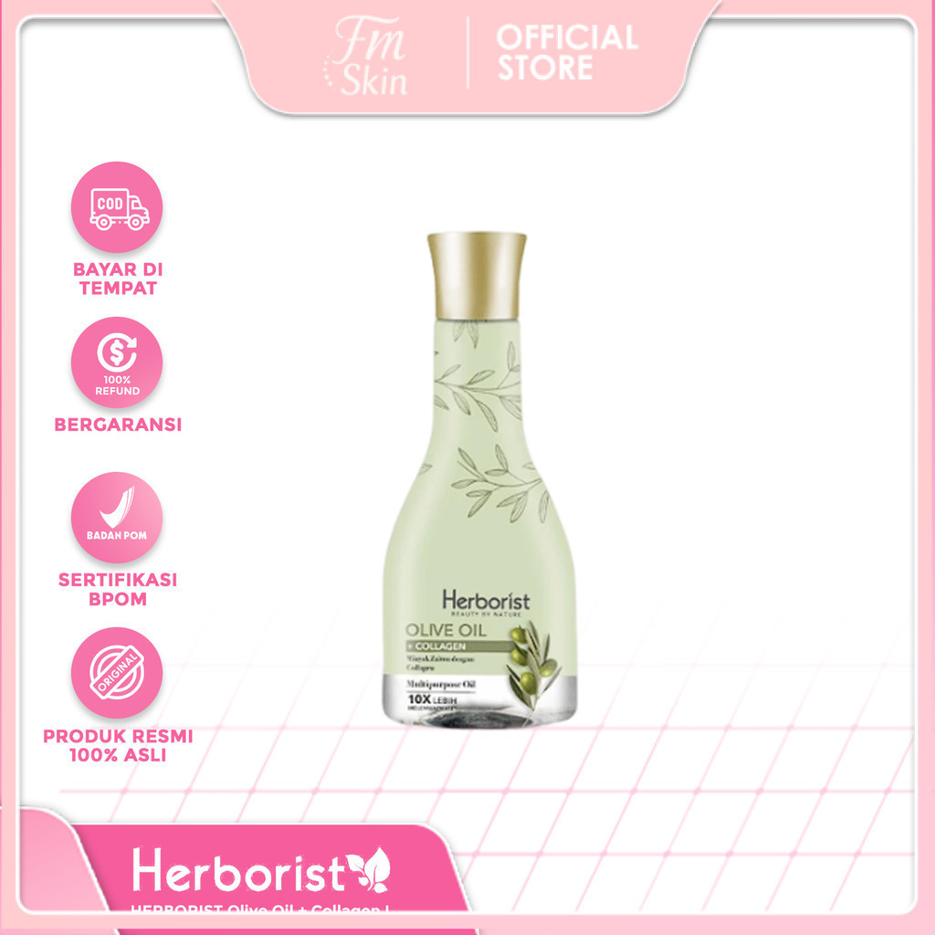 FS  - HERBORIST Olive Oil + Collagen Indonesia / 75ml 150ml / Minyak Zaitun Dengan Collagen / Multip