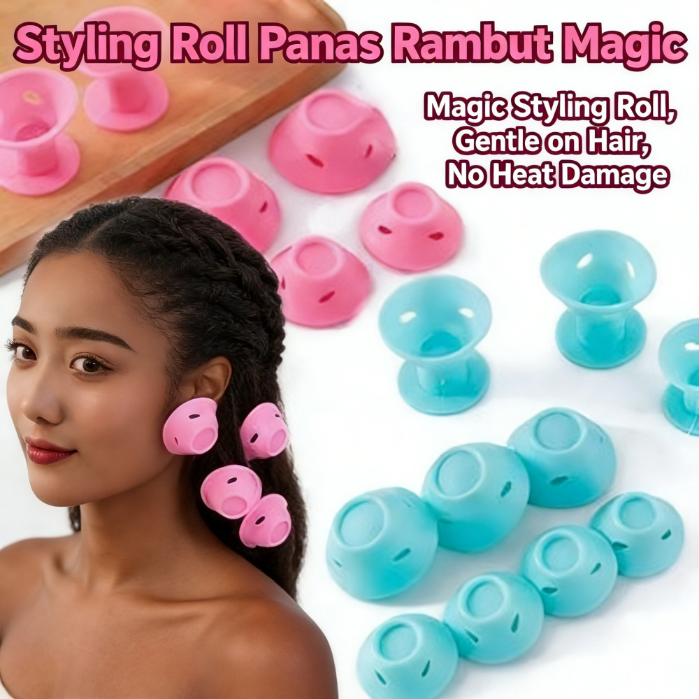 Rambut Magic Tidak Pengeriting 10Pcs Alat Lembut Rambut Rol