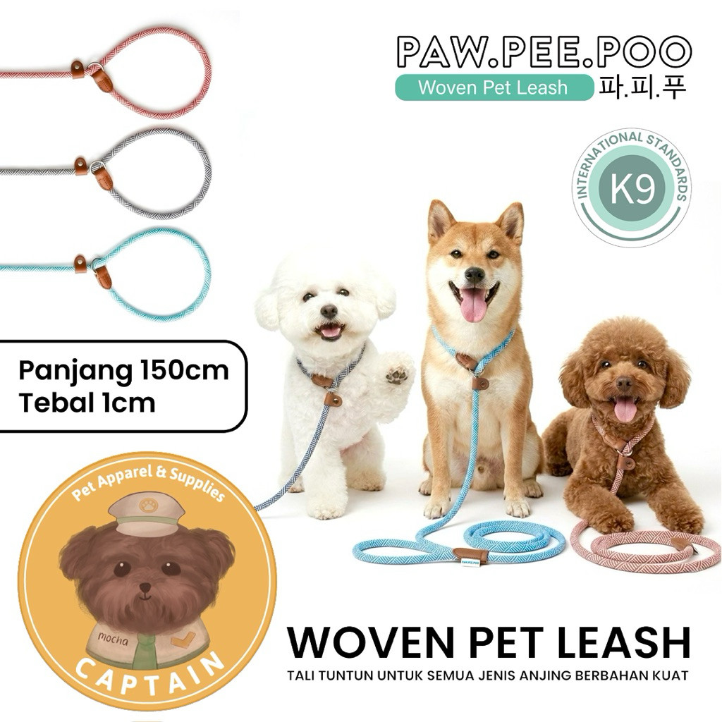 KAYDEN STORE DOG SLIP LEASH PAWPEEPOO TALI TUNTUN ANJING TALI HEWAN PELIHARAAN POODLE BICHON POMERAN