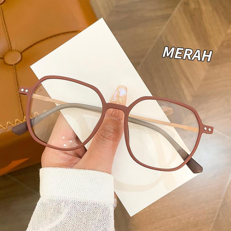 Bisa Cod Kacamata Baca Plus Anti Radiasi Wanita Pria Frame Kotak Retro Unik Hitam Hijau Coklat