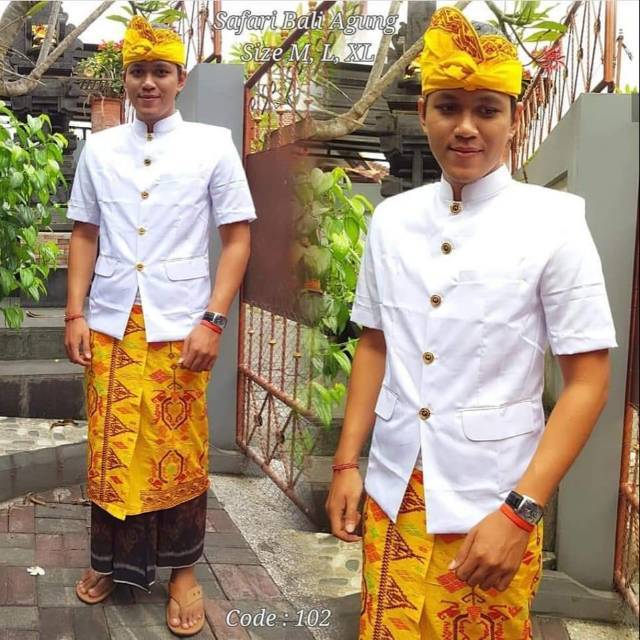 New Jas Busana Adat Bali Pria Kemeja Safari Pakaian Adat Bali Lanang