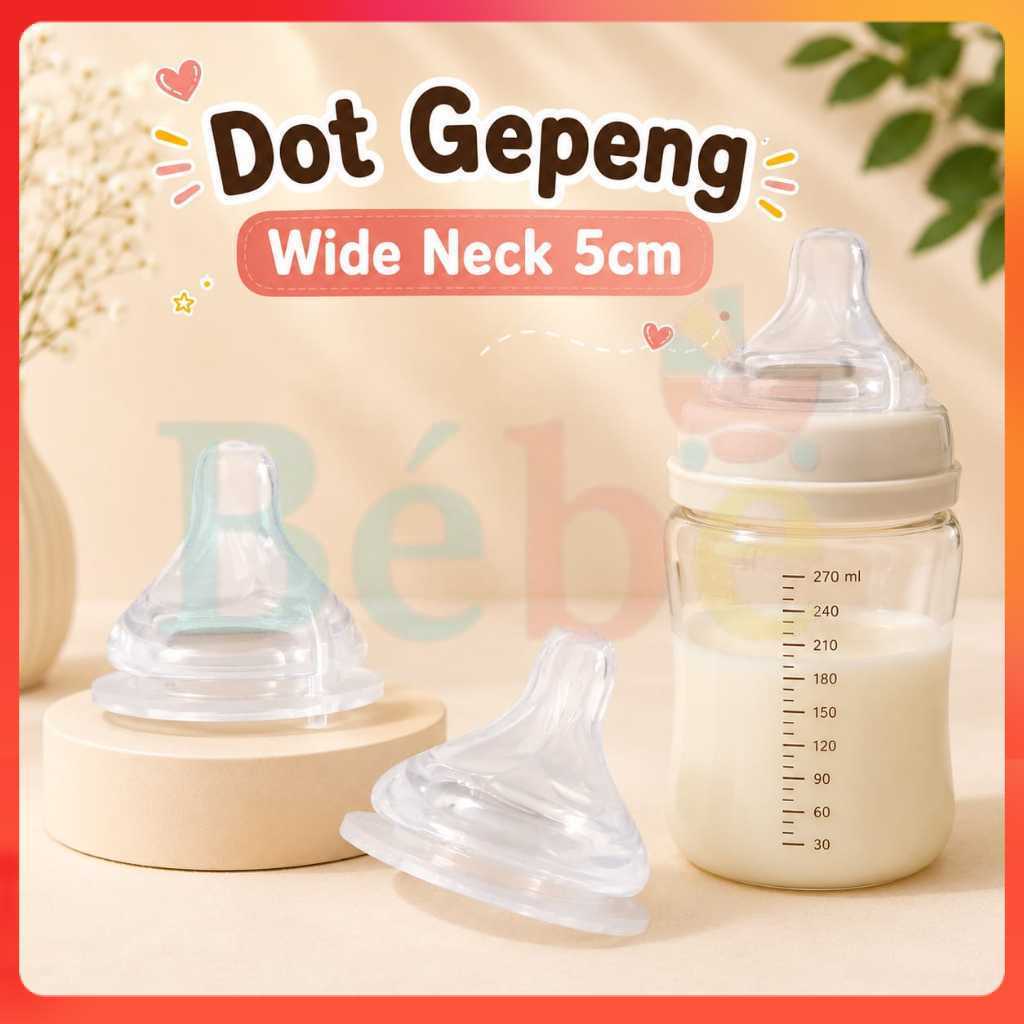 DOT GEPENG Wide Neck 5cm / Silikon Dot Wide Neck 5cm Gepeng / Dot Gepeng Untuk PIGEON / cocok untuk 