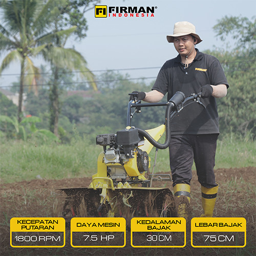 NEW PROMO - FIRMAN FTL820 + FGE220 HDR Tiller Bensin – Mesin Bajak Mini Sawah & Ladang Kering