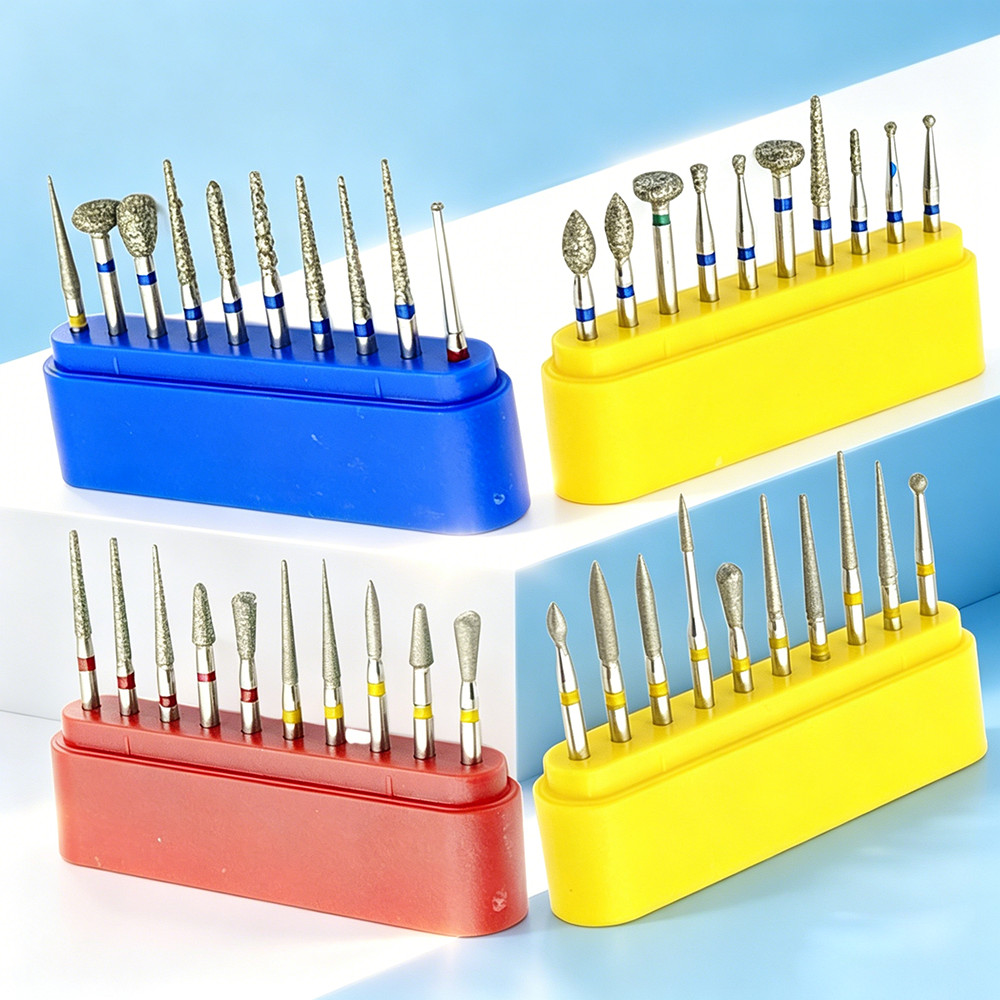 Dental diamond bur finishing high speed kit bur finishing preparation preparasi crown gigi polishing