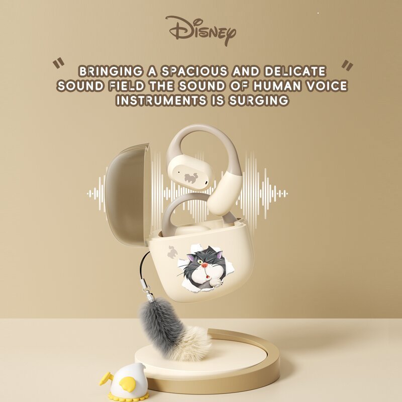 DISNEY QSO02 Earphone Bluetooth Nirkabel - Kualitas Suara HiFi, Tahan Air IPX4 untuk Olahraga, Heads