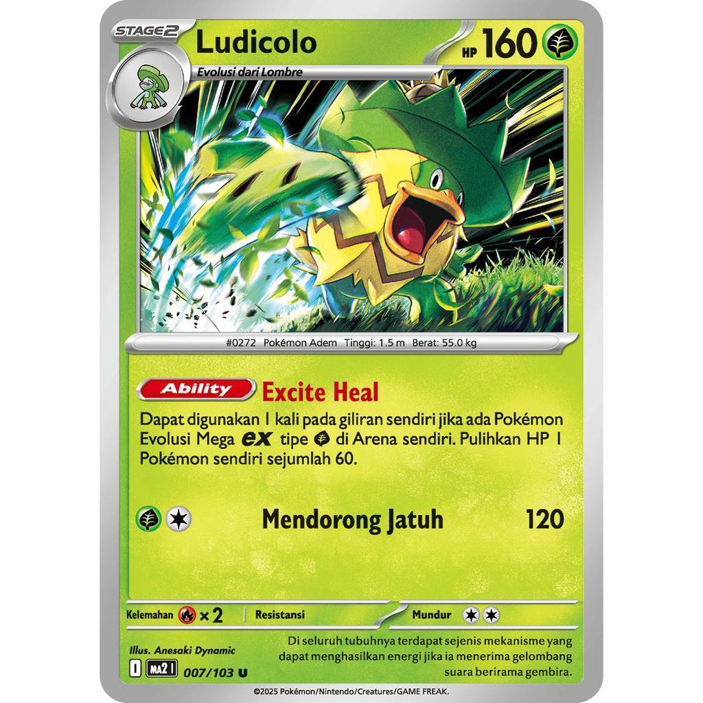 TCG Ludicolo 007/103 MA2 Kobaran Biru KARTU CARD POKEMON INDONESIA ORIGINAL